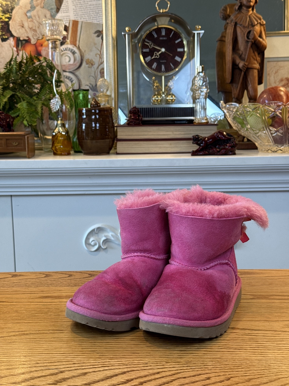 UGG Kids Pink Shearling Lined Boots